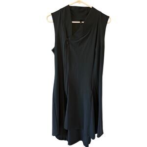 Women's Porto Black Abstract Zipper Front Sleeveless Dress Size Medium